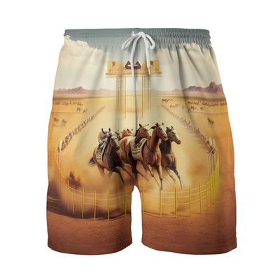 228CLOSET Horse Yards Mens Swim Trunks - Racing Quick Dry Swim Shorts Lining Swimwear Bathing Suits with Pockets Seri 01 Size 2XL