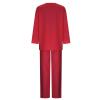 2023 Summer Fall Lounge Sets Women 2 Piece Outfits Fashion Long Sleeve Solid Tops and Long Pants Tracksuit Pajama Set view 4