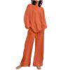 2023 Summer Fall Lounge Sets Women 2 Piece Outfits Fashion Long Sleeve Solid Tops and Long Pants Tracksuit Pajama Set view 1