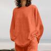 2023 Summer Fall Lounge Sets Women 2 Piece Outfits Fashion Long Sleeve Solid Tops and Long Pants Tracksuit Pajama Set view 3