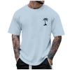 Mens Shirts Big and Tall Coconut Palm Trees Print Fashion Shirts for Men Graphic Tees Short Sleeve Crew Neck Funny Tshirts Shirts for Men Breathable Regular Fit MenS Clothing 2-Blue XL view 1