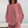 2023 Summer Fall Lounge Sets Women 2 Piece Outfits Fashion Long Sleeve Solid Tops and Long Pants Tracksuit Pajama Set view 3
