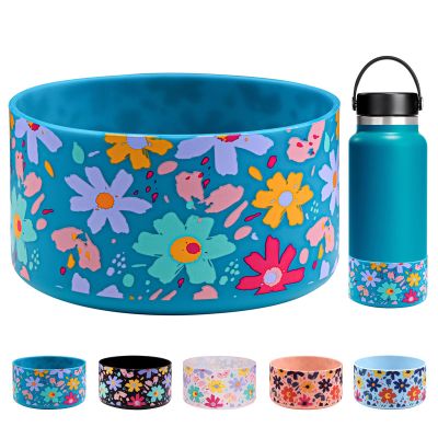 HEYSKAY Protective Flask Silicone Boot 32oz 40oz for Wide Mouth Hydro Flask Water Bottle Bottom Cover Base, and Compatible with Yeti, Simple Modern and Other Water Bottle with 3.56inch Bottom Diameter