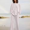 2023 Summer Fall Lounge Sets Women 2 Piece Outfits Fashion Long Sleeve Solid Tops and Long Pants Tracksuit Pajama Set view 2