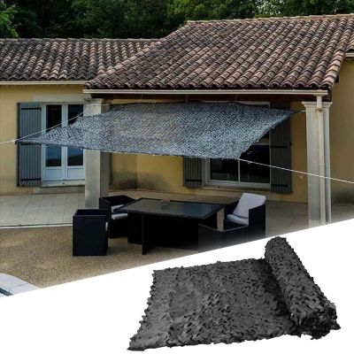 LTSRLL Camo Nets Black Shade Netting, Camouflage Tarp Netting, Concealment Net, Light and Strong, for Military Decoration Sunscreen Covering(Size:4x9m/13x29.5ft)