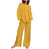 2023 Summer Fall Lounge Sets Women 2 Piece Outfits Fashion Long Sleeve Solid Tops and Long Pants Tracksuit Pajama Set view 1