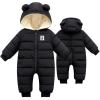 BYFRI Baby Boys Girls Snowsuit Clothes Toddler Bear Hooded Winter Coat Infant Cozy Outfit 12-18 Months Newborn Jumpsuit for Unisex view 1