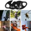 HOHXFYP Climbing Rope Grab,Aviation Aluminum Fall Stopper,Simple and Fast Installation Movable Climbing Descender for Mountaineering,Rock Climbing[4.7in-Black] view 2