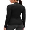 Long Sleeve Workout Top Mock Neck(Black,M) view 2