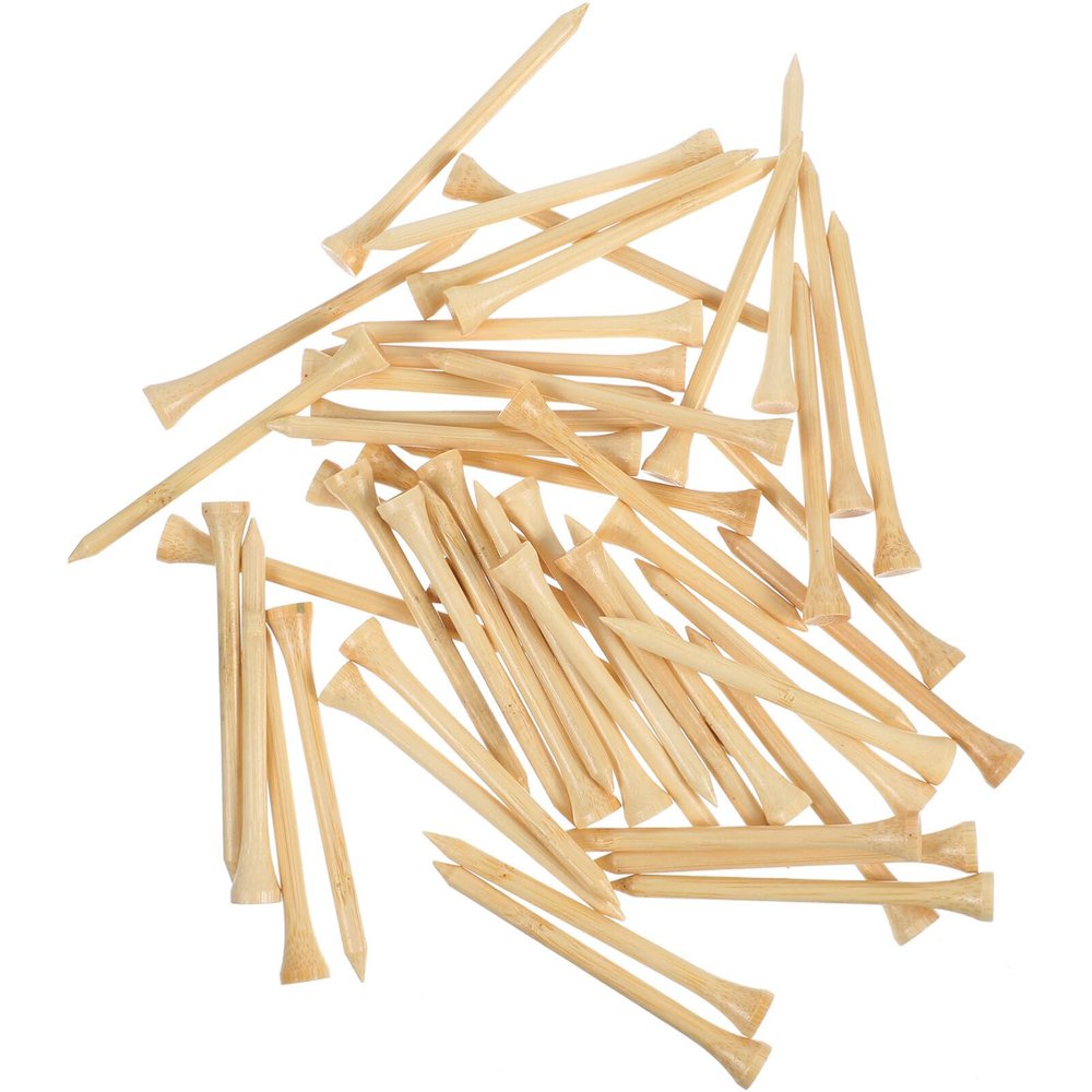 Sosoport 50pcs Golf Spikes Bamboo Golf Tees Stinger Tee Multifunctional Supplies