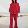 2023 Summer Fall Lounge Sets Women 2 Piece Outfits Fashion Long Sleeve Solid Tops and Long Pants Tracksuit Pajama Set view 2