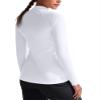 Workout Tops for Women Mock Neck Thermal(White,S) view 2