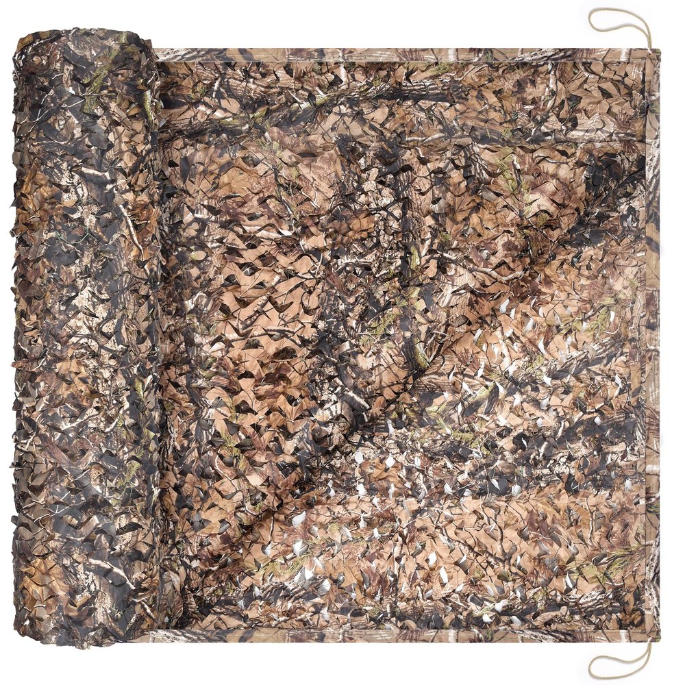 Camohute Camo Netting Camouflage Netting, with Mesh Backing, Both Sides Camo, Sunshade Fence Canopy Nets, Lightweight, Great for Hunting, Concealment, (Tree Camo Bionic, 6.5ft*5ft)