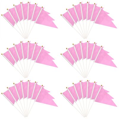 50 Pack Dark Blue Pennant Stick Flag, Small Mini Solid Color Hand Held DIY Blank Flag On Stick, Party Decorations,Sports Club,School,Festival Celebration (Dark Blue)