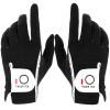FINGER TEN Premium Rain Grip Men's Golf Gloves 1 Pair, Hot Wet Weather No Sweat Glove for Serious Feel & Performance, Left Right Hand Black Gray White Blue Fit Size S M L XL 2XL 3XL (Black, 3X-Large) view 1