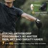 FINGER TEN Premium Rain Grip Men's Golf Gloves 1 Pair, Hot Wet Weather No Sweat Glove for Serious Feel & Performance, Left Right Hand Black Gray White Blue Fit Size S M L XL 2XL 3XL (Black, 3X-Large) view 4
