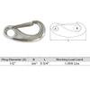 Marine Grade T316 Stainless Steel Snap Hook 3-3/4" Gate Carabiner for Rigging, Boating, Sailing & Outdoor Use view 2