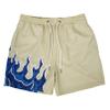 BOOMLEMON Men's Basketball Shorts Casual Workout Athletic Shorts Mesh Flame Graphic Print Running Short Pants(Blue S) view 1