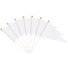 25 Pack White Pennant Flags, Blank Solid Flag On Stick, Small Mini Hand Held DIY Flag, Party Decorations,Sports Club,School,Festival Celebration (White)
