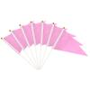 25 Pack Pink Pennant Flags, Blank Solid Flag On Stick, Small Mini Hand Held DIY Flag, Party Decorations,Sports Club,School,Festival Celebration (Pink)