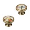 Southst 2 Pieces Vintage Retro Brass Round Cabinet Door Drawer Closet Dresser Pulls Handle Knobs with Screws Dragoy+Buttely view 3