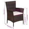 BUKSCYJS Patio Furniture Set, Front Porch Chairs, Patio Chair and Stool with Cushions, Easy to Clean Suitable for Patio, Deck, Front Porch, Garden Poly Rattan Brown view 3