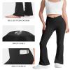 BOOPH Girls Flare Leggings with Pockets Cross-Waist High Waisted Yoga Pants Bell Bottoms Athletic Pants 11-12 Years Color Black view 2