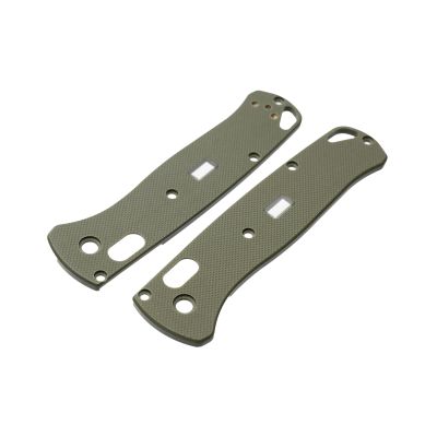 Glow Rhino G10 Scales for Benchmade Bugout Knife with 2 XL Tritium Inserts - Smooth Texturing G10 Handles, Olive Drab Green
