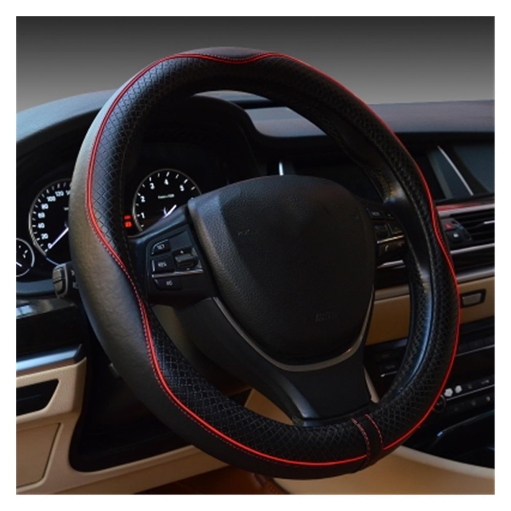 FUERU Car Steering Wheel Cover Set Car Steering Wheel Cover Durable Leather Stretch Breathable Car Interior (Color : 1#)