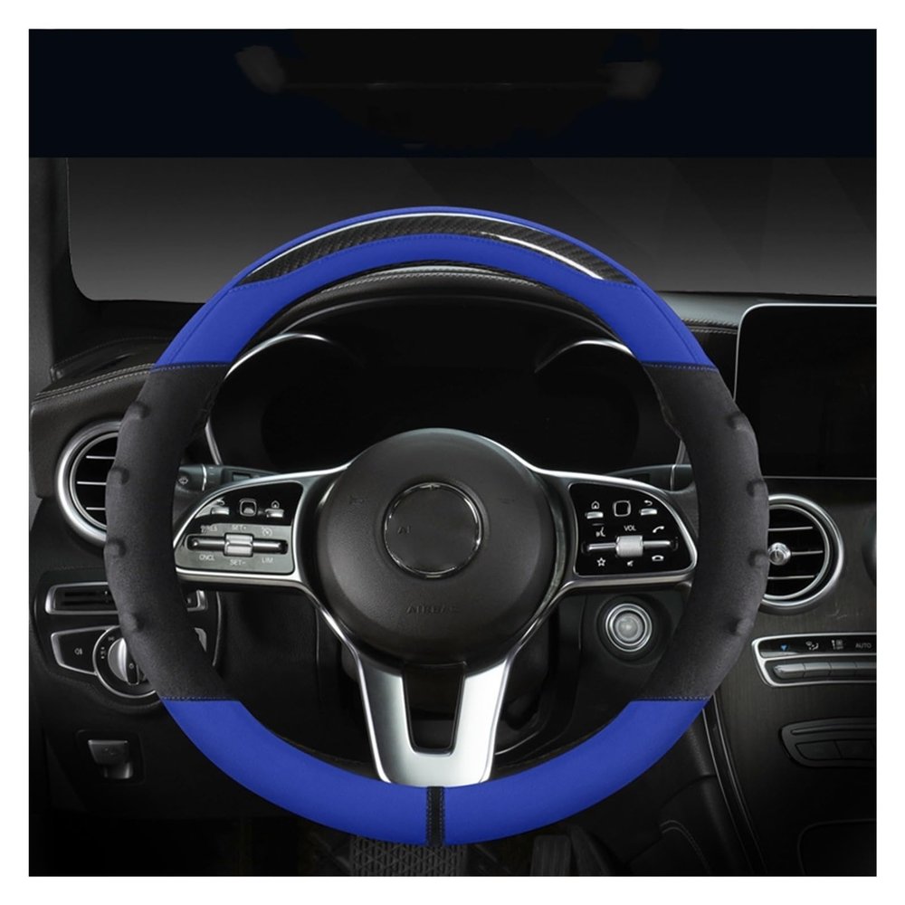 FUERU Car Steering Wheel Cover Set Car Steering Wheel Cover Autumn and Winter Plush Carbon Fiber Car Interior (Color : 4#)