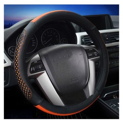 FUERU Car Steering Wheel Cover Set Car Steering Wheel Cover Breathable Leather Beautiful and Durable Car Interior Decorations (Color : 2#)