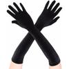 55CM Women Golden Fleece Long Glove Warm Full Finger Makeup Party Opera Accessories Wine Red One Size view 2