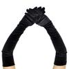 55CM Women Golden Fleece Long Glove Warm Full Finger Makeup Party Opera Accessories Wine Red One Size view 3