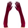55CM Women Golden Fleece Long Glove Warm Full Finger Makeup Party Opera Accessories Wine Red One Size view 4
