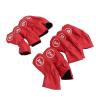 9Pcs Golf Head Cover Club Iron Putter Head Protector Set PU Waterproof Golf Club Head Cover for Right Left Handed Golfer Lovers(Red) view 2