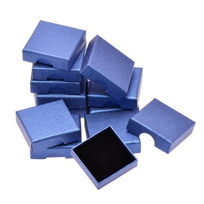 Joseph Brothers 2 * 2 Inches Tiny Gift Boxes | Flat Square Cardboard Box with Lid | Royal Blue Box, a Dozen