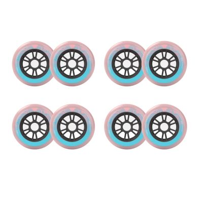 JHKJ Inline Wheels Replacement Wheels 90MM 100MM 110MM Big Wheel Professional Speed Inline Hardness 85A 8-Pack Pink,110mm