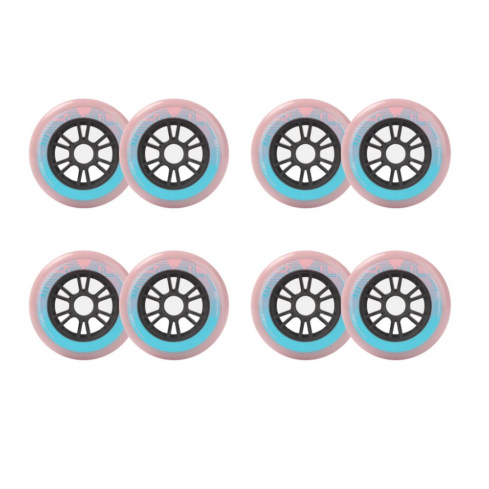 JHKJ Inline Wheels Replacement Wheels 90MM 100MM 110MM Big Wheel Professional Speed Inline Hardness 85A 8-Pack Pink,110mm