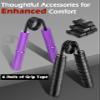 Hozzen Grip Strength Trainer, 6 Pack Grip Strength Trainer Set (50-200LB), No Slip Hand Grip Strengthener, Wrist Forearm Strengthener with Grip Tape for Strength Training, Exercise, Injury Recovery view 3