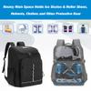 GOBUROS Roller Skate Bag Fits Shoes Up to US Mens 13, Ice Skate Backpack with Top Helmet Pocket, Roller Skating Bag with Adjustable Padded Shoulder Strap for Skates Gear, Black view 2