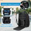 GOBUROS Roller Skate Bag Fits Shoes Up to US Mens 13, Ice Skate Backpack with Top Helmet Pocket, Roller Skating Bag with Adjustable Padded Shoulder Strap for Skates Gear, Black view 3