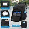 GOBUROS Roller Skate Bag Fits Shoes Up to US Mens 13, Ice Skate Backpack with Top Helmet Pocket, Roller Skating Bag with Adjustable Padded Shoulder Strap for Skates Gear, Black view 4