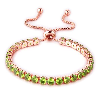Fivoilin Tennis Bracelets for Women, Dainty 18K Gold Plated Cubic Zirconia Classic Adjustable Slider Bracelet Fashion Jewelry Gift for Her Birthday Valentines' Day Wedding Party Prom Graduation