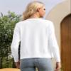 GoMamee Womens Open Front Casual Long Sleeve Knit Clasic Sweater Cardigan White, Medium view 3