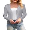 GoMamee Women's Cardigans Lightweight Casual Open Front Sweaters for Women Light Gray, Medium view 1