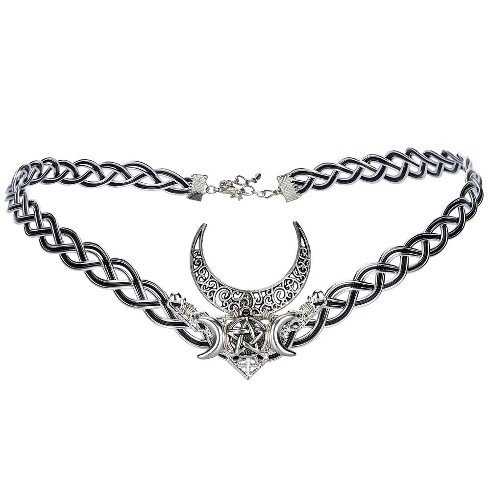 CoTeeZa Fairy Crown Viking Moon Circlet - Medieval Retro Handmade Braid Headwear for Men Women, Renaissance Festival Costume Halloween Cosplay Party, Celtic Princess Headdress