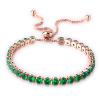 Fivoilin Tennis Bracelets for Women, Dainty 18K Gold Plated Cubic Zirconia Classic Adjustable Slider Bracelet Fashion Jewelry Gift for Her Birthday Valentines' Day Wedding Party Prom Graduation view 1