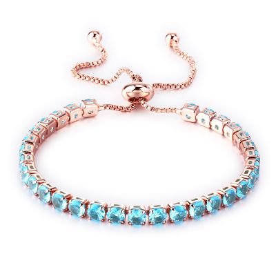 Fivoilin Tennis Bracelets for Women, Dainty 18K Gold Plated Cubic Zirconia Classic Adjustable Slider Bracelet Fashion Jewelry Gift for Her Birthday Valentines' Day Wedding Party Prom Graduation