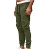 Jogger Pants for Men Big and Tall Zipper Pockets Lightweight Men's Cargo Pants Stretch Skinny Fit Drawstring Cycling Climbing Trouser Casual Stylish Slacks Tapered Sweatpants Army Green M view 1