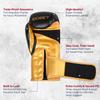 Exxact Sports Clash Boxing Gloves for Men, Durable Engineered Leather Mens Boxing Gloves with Padded Protection, Womens Boxing Gloves for MMA, Muay Thai & Sparring Gloves (Black/Gold, 10 OZ) view 3